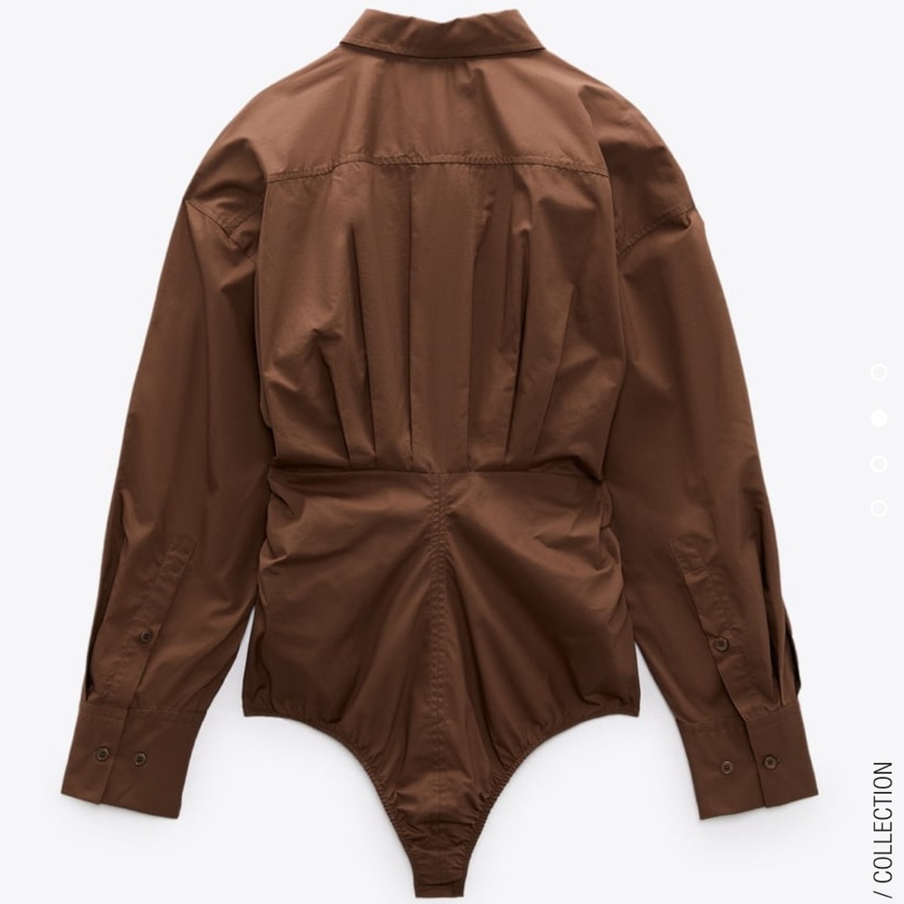 Brown Zara Poplin bodysuit - Picture 3 of 6